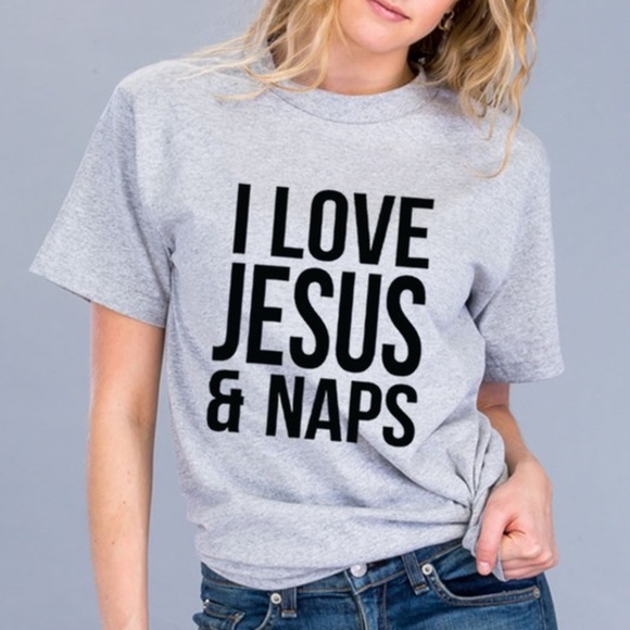 Tops - I Love Jesus & Naps Graphic Tee